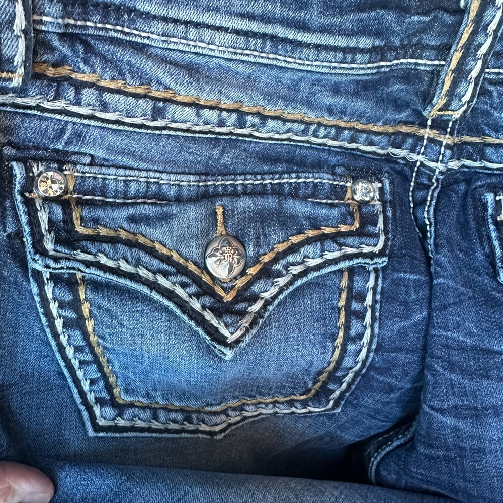 Miss Me Blue Jeans with Embroidered Pocket